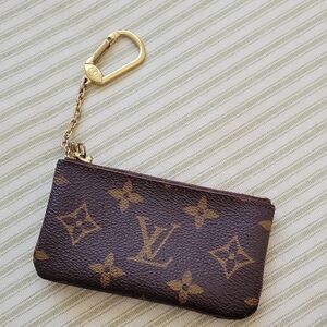 Louis Vuitton Monogram Key Pouch in Brown with Gold Hardware